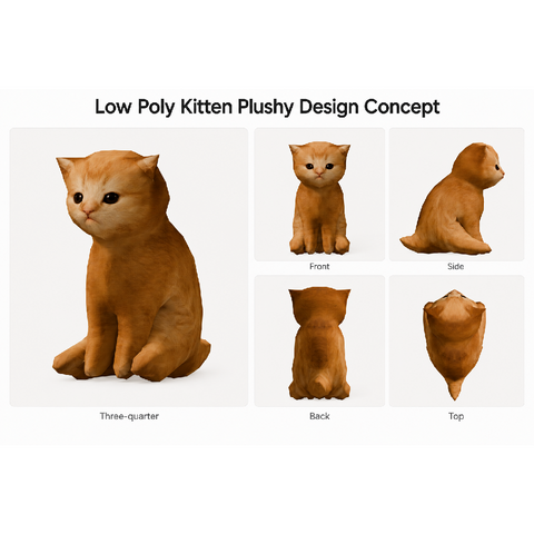 LowPolyPaws Low Poly Kitten Plush by Makeship.